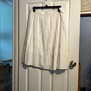 White cotton eyelet skirt